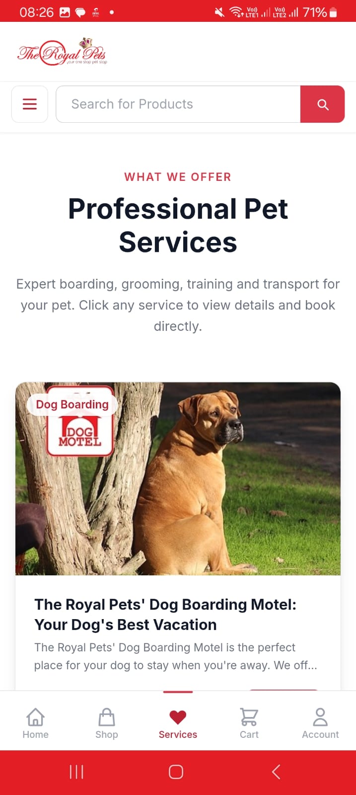 The Royal Pets Web App Design photo 3